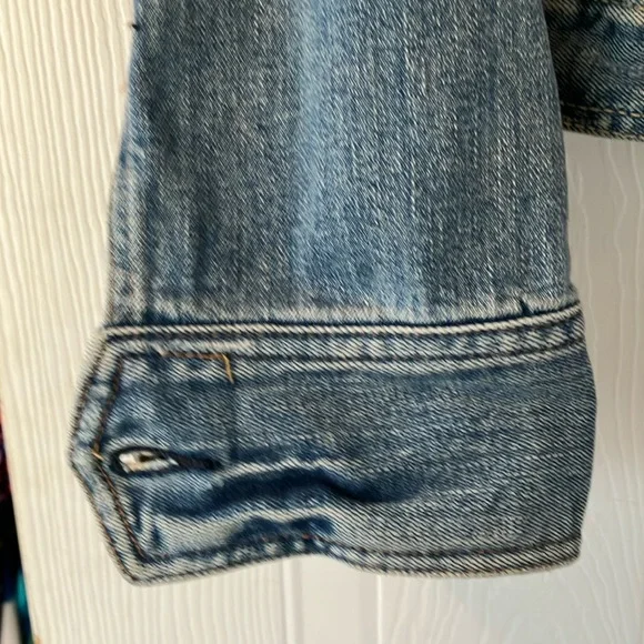 Y2K Abercrombie & Fitch Blue Jean Jacket Timeless Cropped Style - Picture 10 of 11